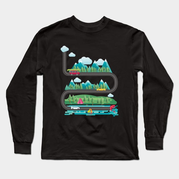 Road Trip Long Sleeve T-Shirt by SWON Design